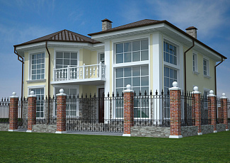 Визуализация двухэтажного дома